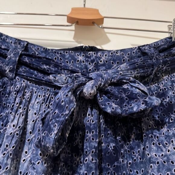 Amadi high low eyelet skirt with fabric belt - Picture 2 of 5